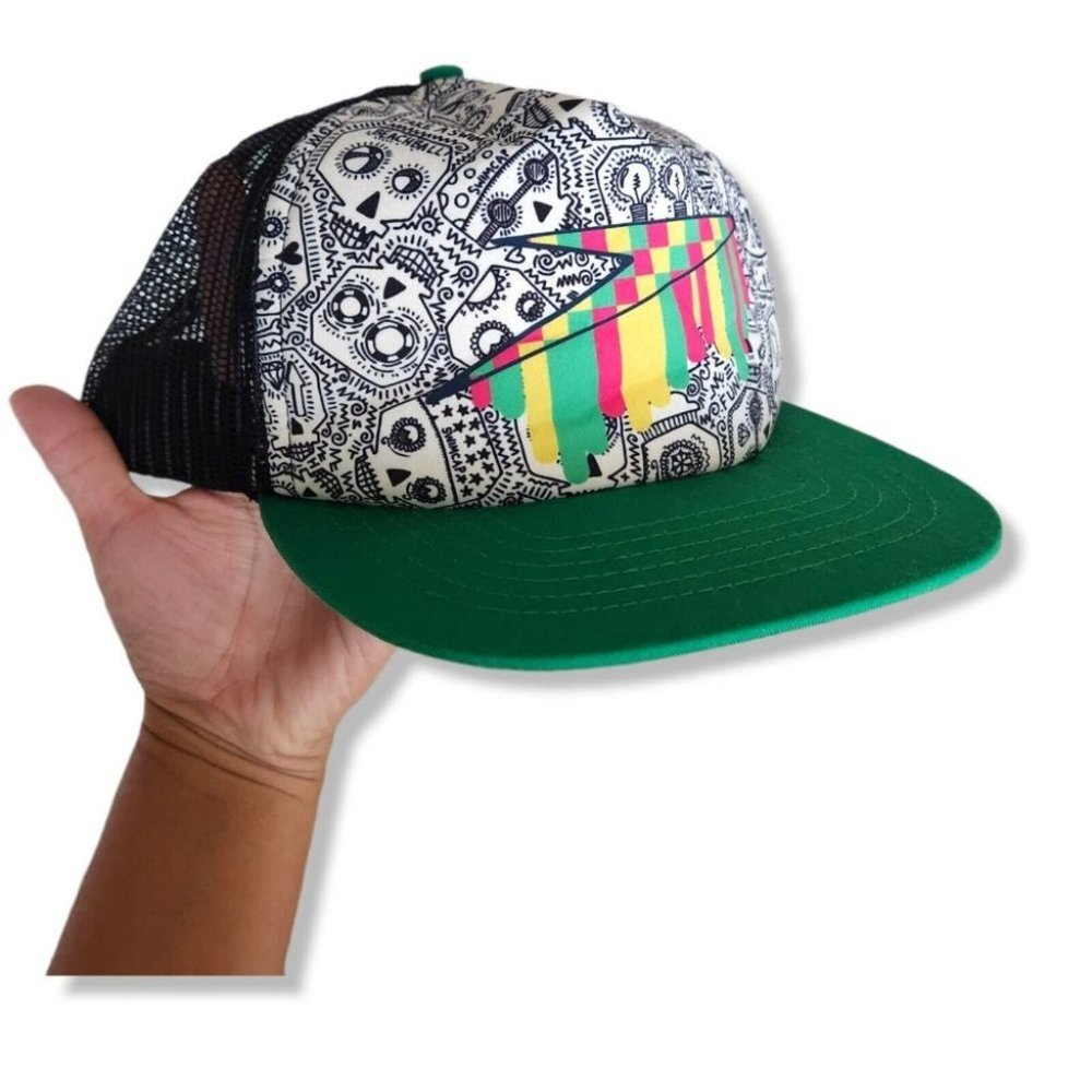 Speedo Trucker Hat Cap Mesh Skull garfftifi drawing adjustable RETRO
